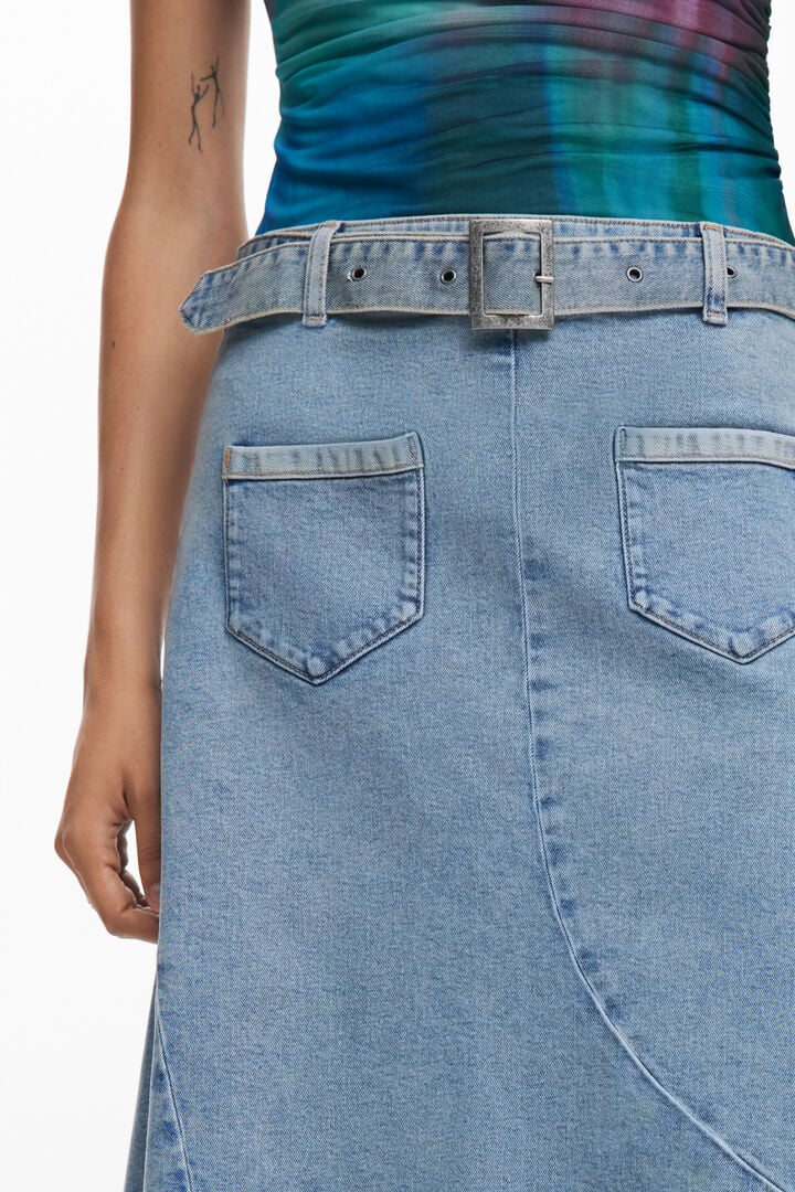 Asymmetric denim skirt | Desigual