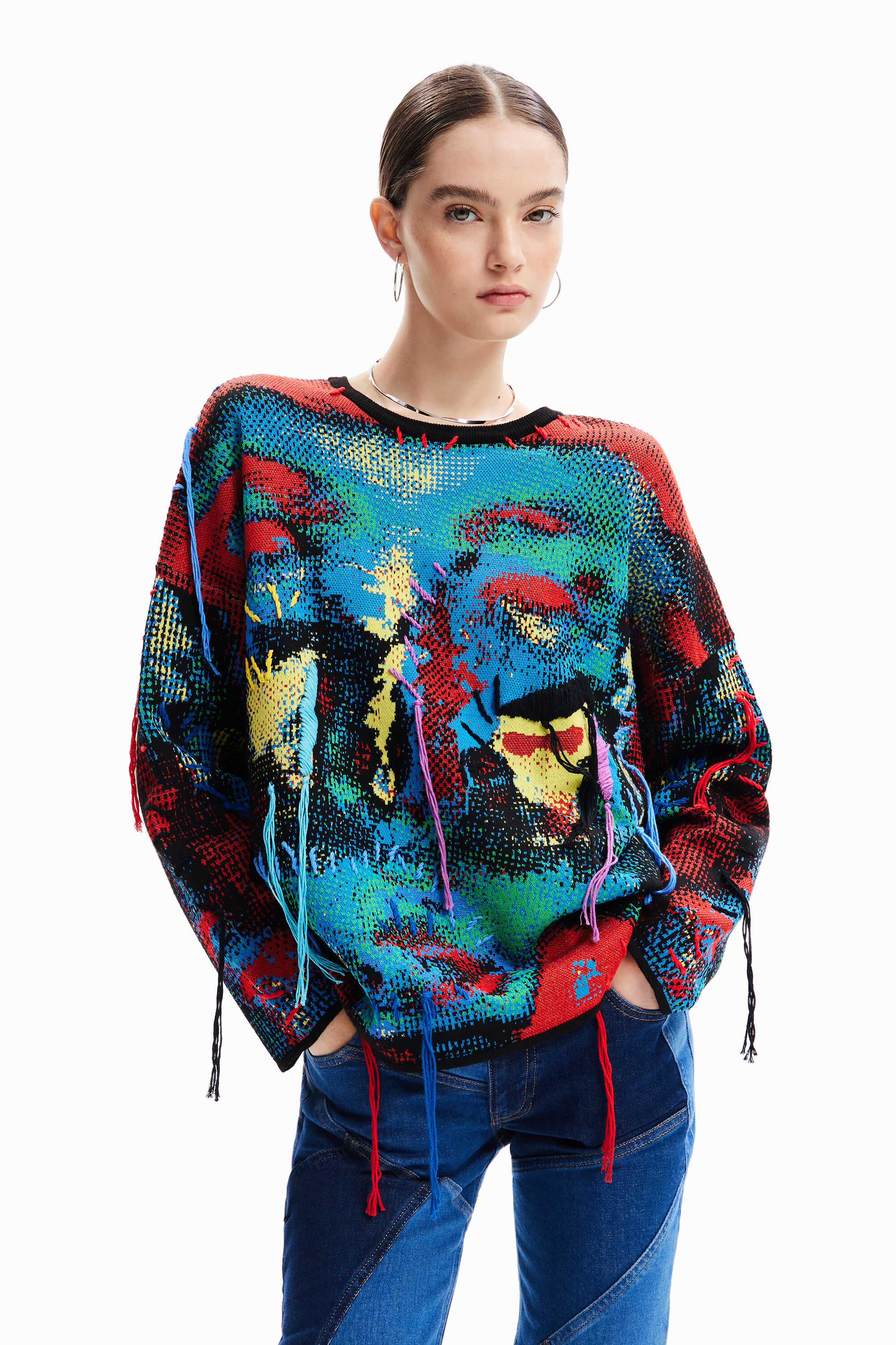 Desigual María Escoté oversize jacquard pullover