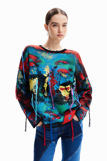 María Escoté oversize jacquard pullover | Desigual