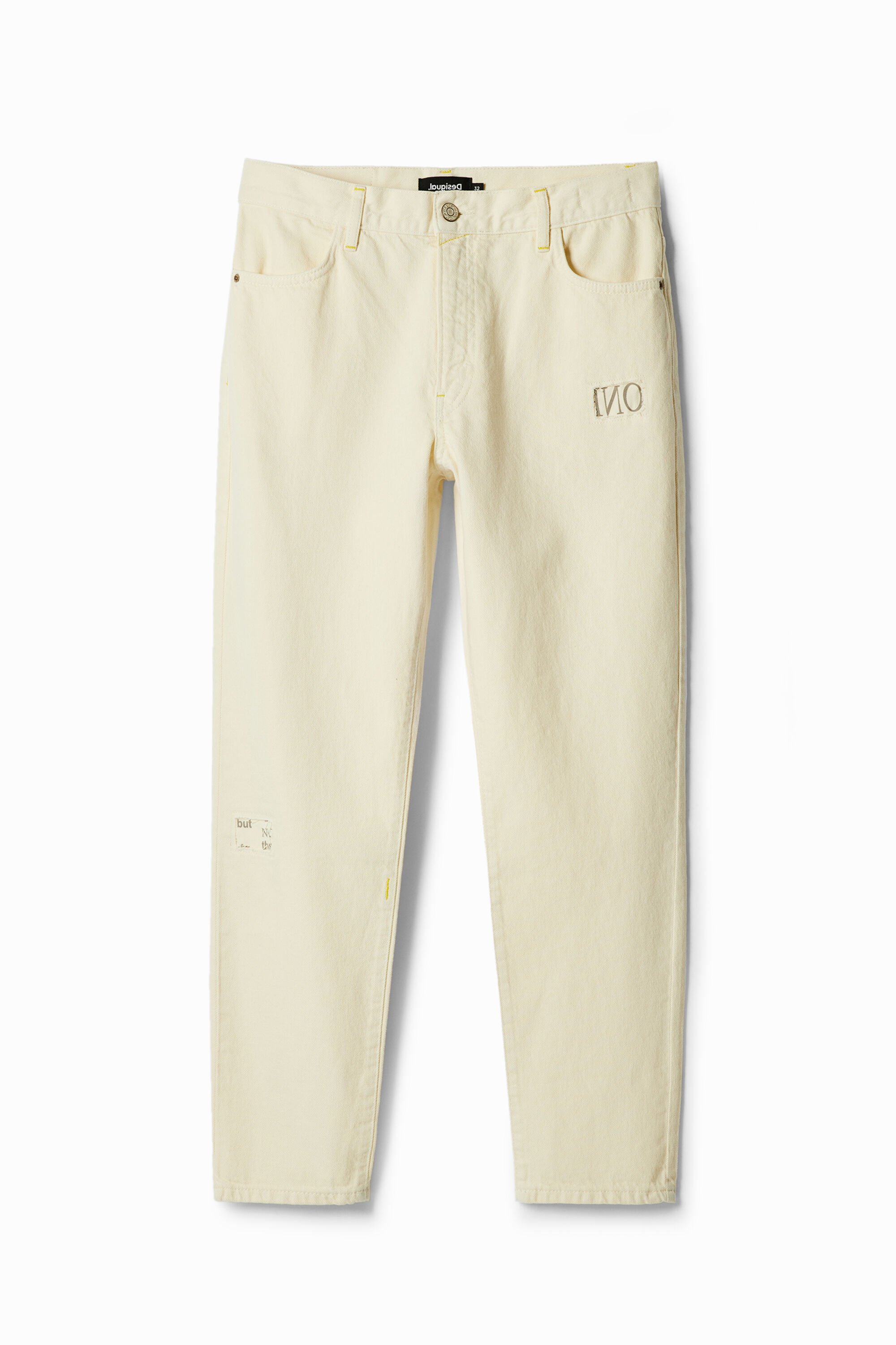 Relaxed message jeans - WHITE - 34