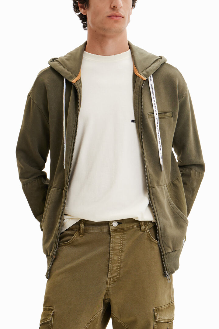 Sweat-shirt capuche fermeture Éclair | Desigual