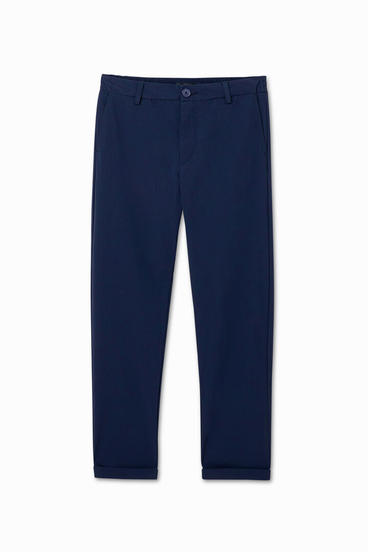 Blue technical fabric trousers