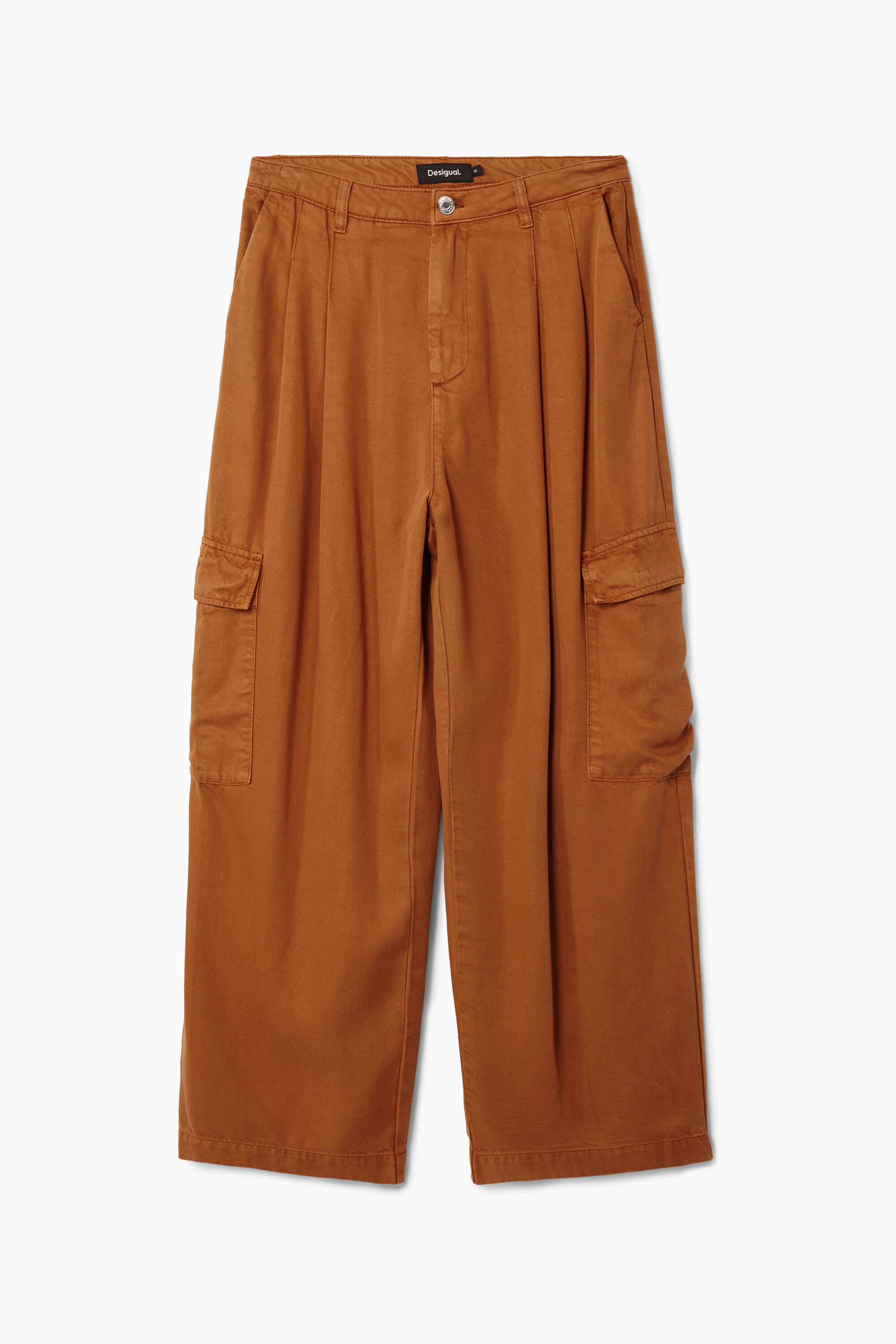 Desigual, Fließende Cargo-Hosen, Lyocell, Weiß, XS