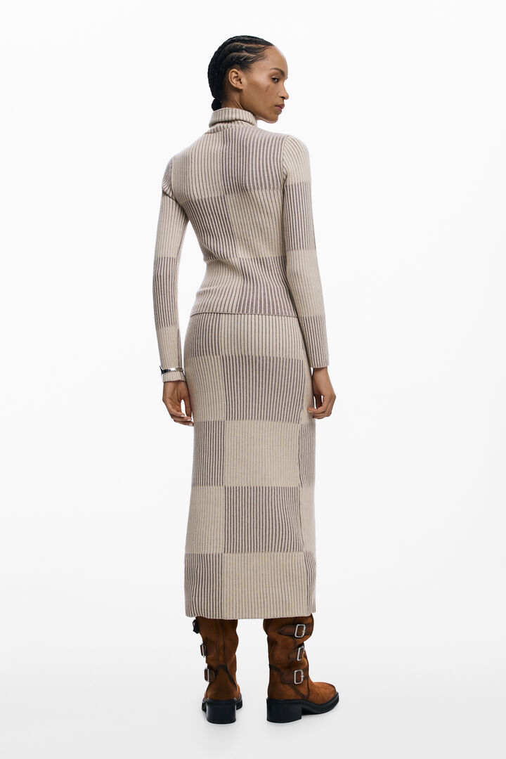 HIGH NECK CHECKERED SWEATER | Desigual