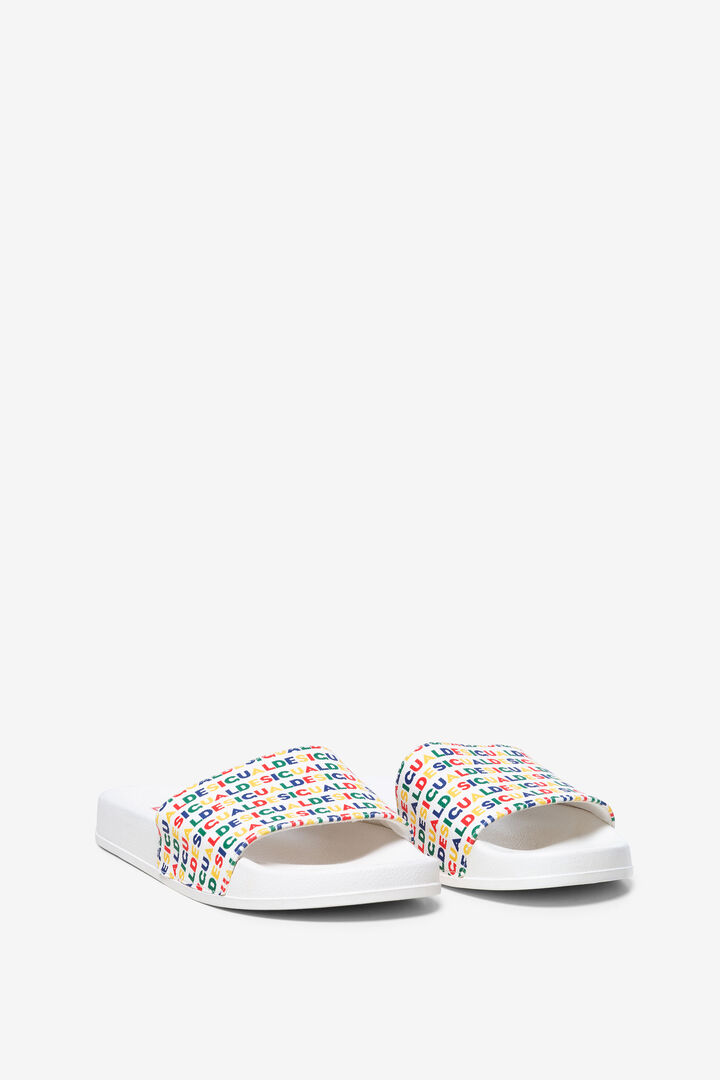 White flip-flops Logomania | Desigual