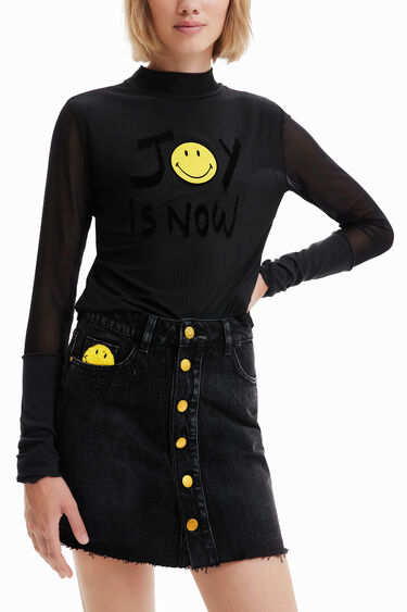 Smiley® mini skirt with buttons | Desigual