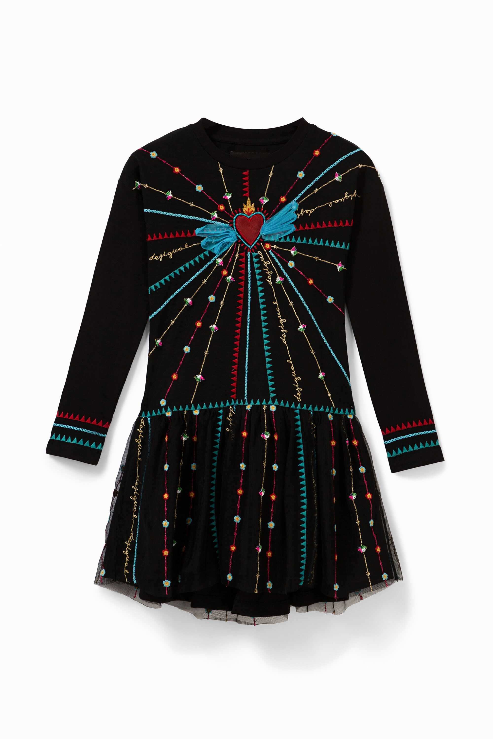 Cotton dress embroidered skirt