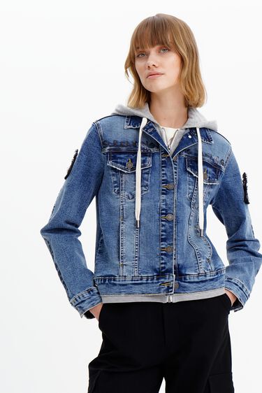 Vatio igualdad Cubo Chaqueta vaquera trucker capucha de mujer I Desigual.com