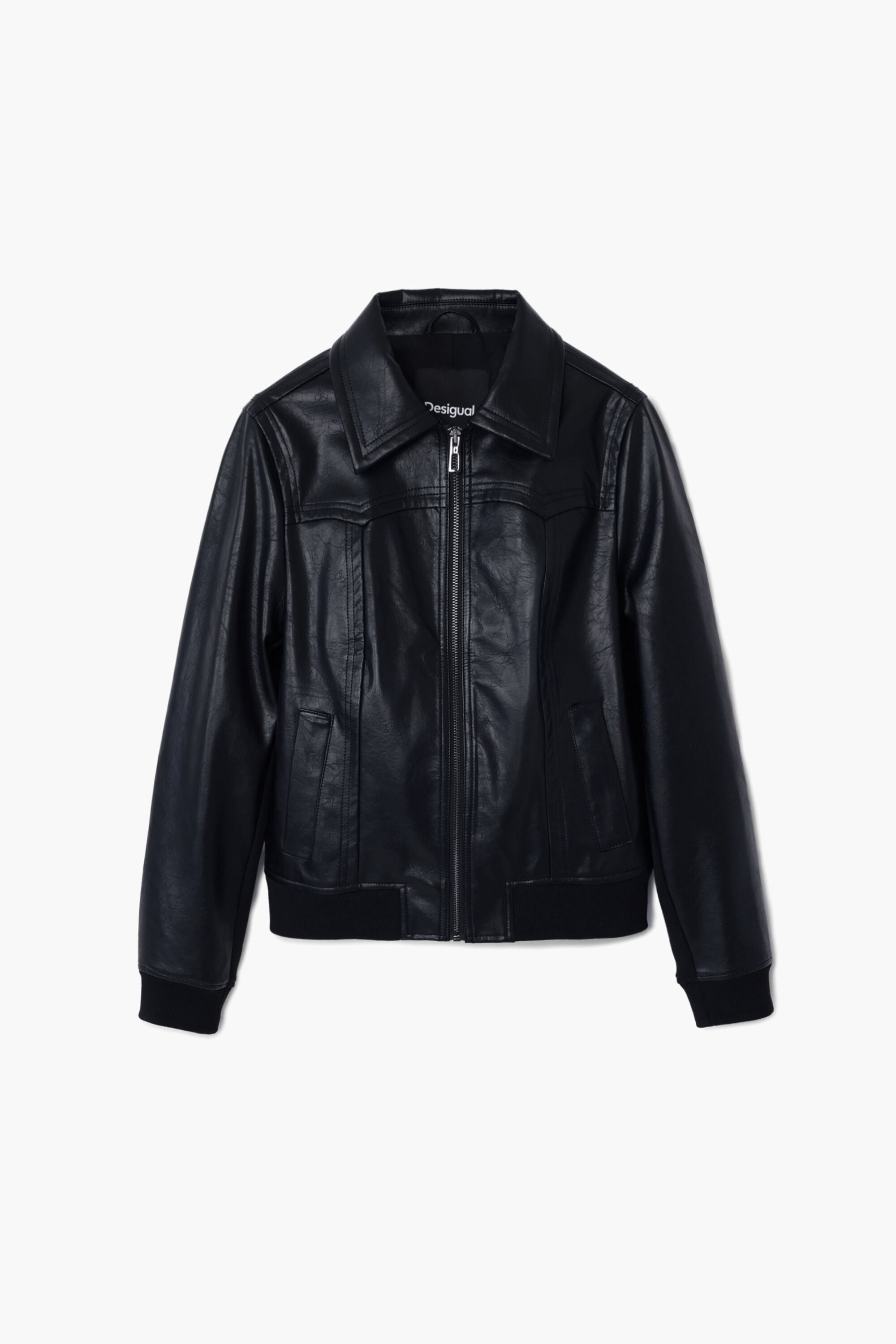 Desigual, Bikerjacke in Lederoptik, Schwarz, XL