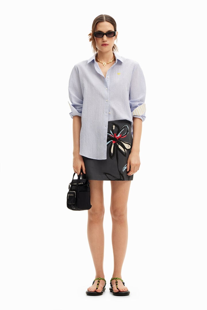 Floral illustration miniskirt