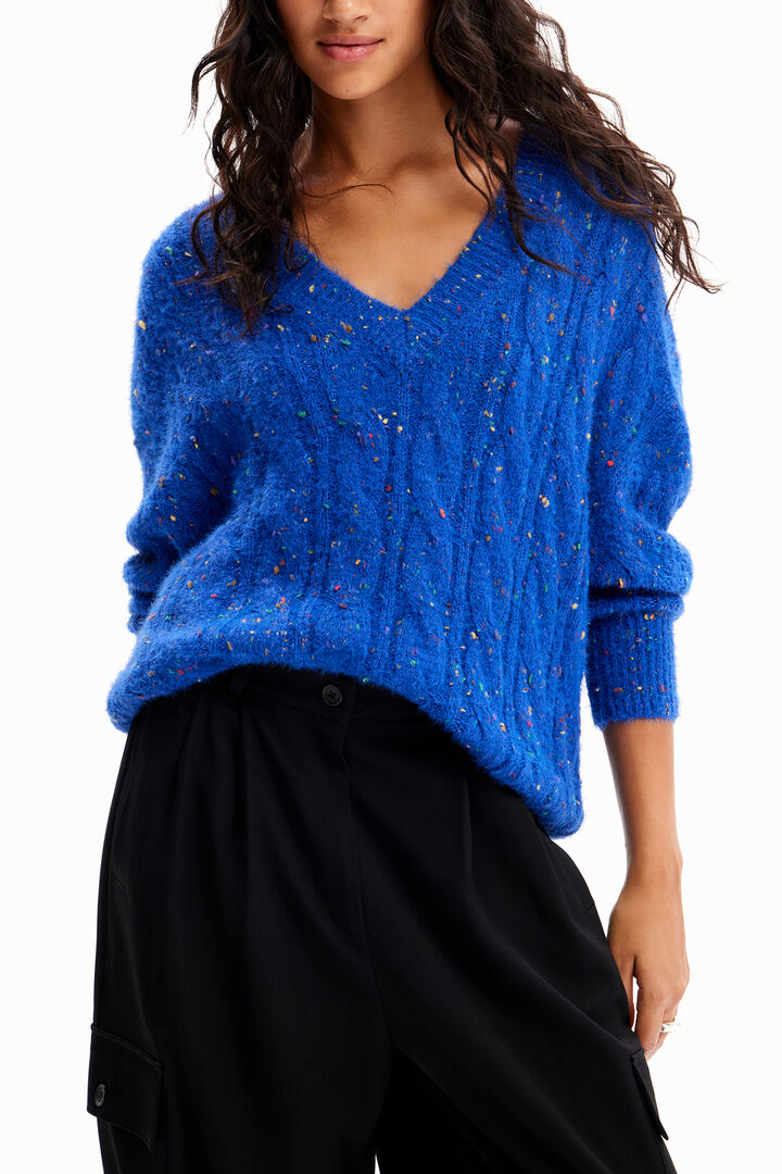 Oversize cable knit pullover | Desigual