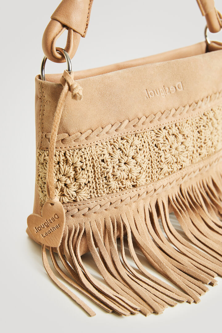 Tasselled leather sling bag | Desigual