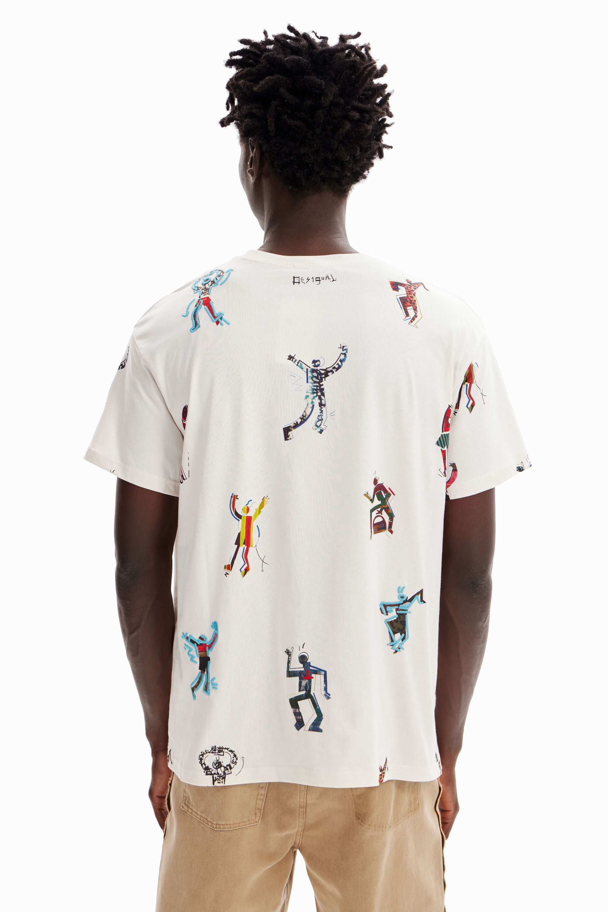 Shop Desigual Short-sleeve Dancing T-shirt In White