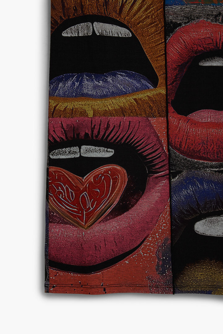 BEDRUKTE ROK MET MONDEN