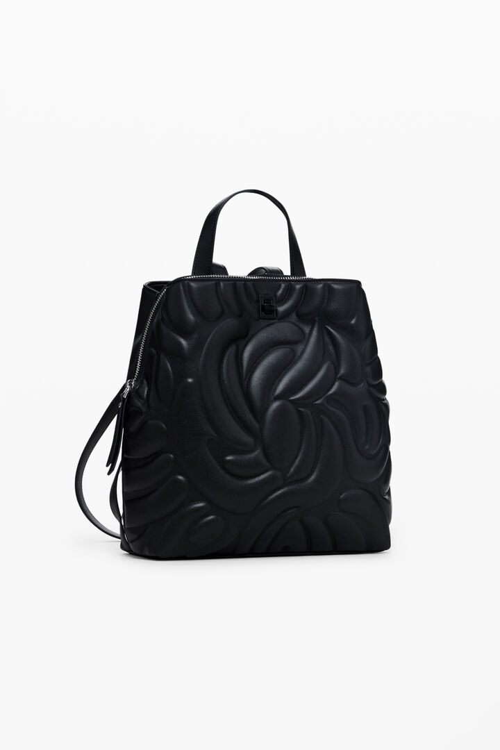 Mochila efecto piel bolsillos mediana | Desigual
