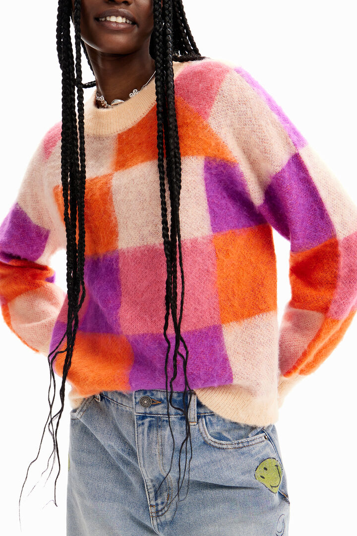 Check jacquard pullover | Desigual