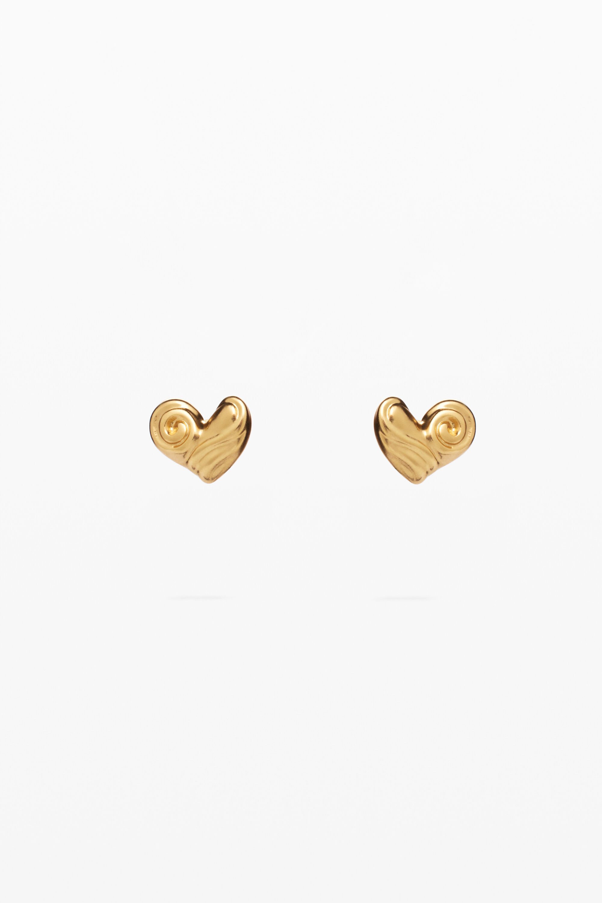 Zalio gold-plated heart stud earrings