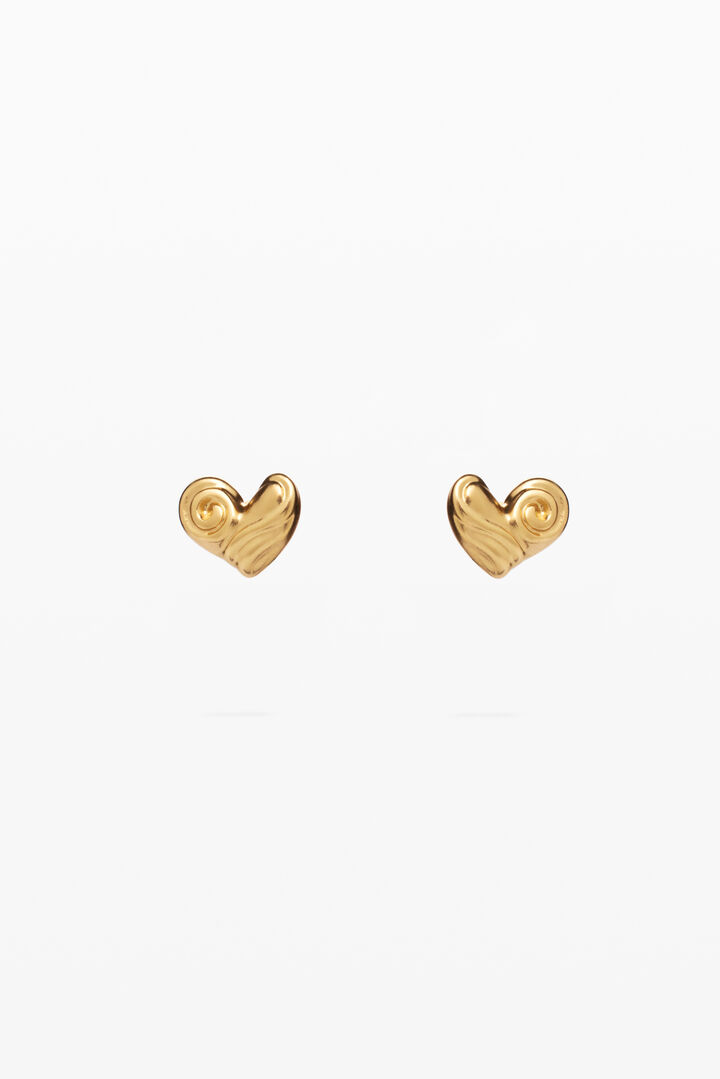 Zalio gold-plated heart stud earrings