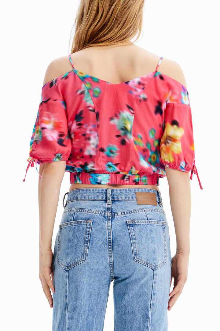 Brusa curta frunzit flors | Desigual