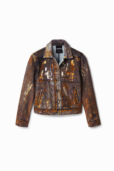 Chaqueta vaquera trucker metalizada | Desigual