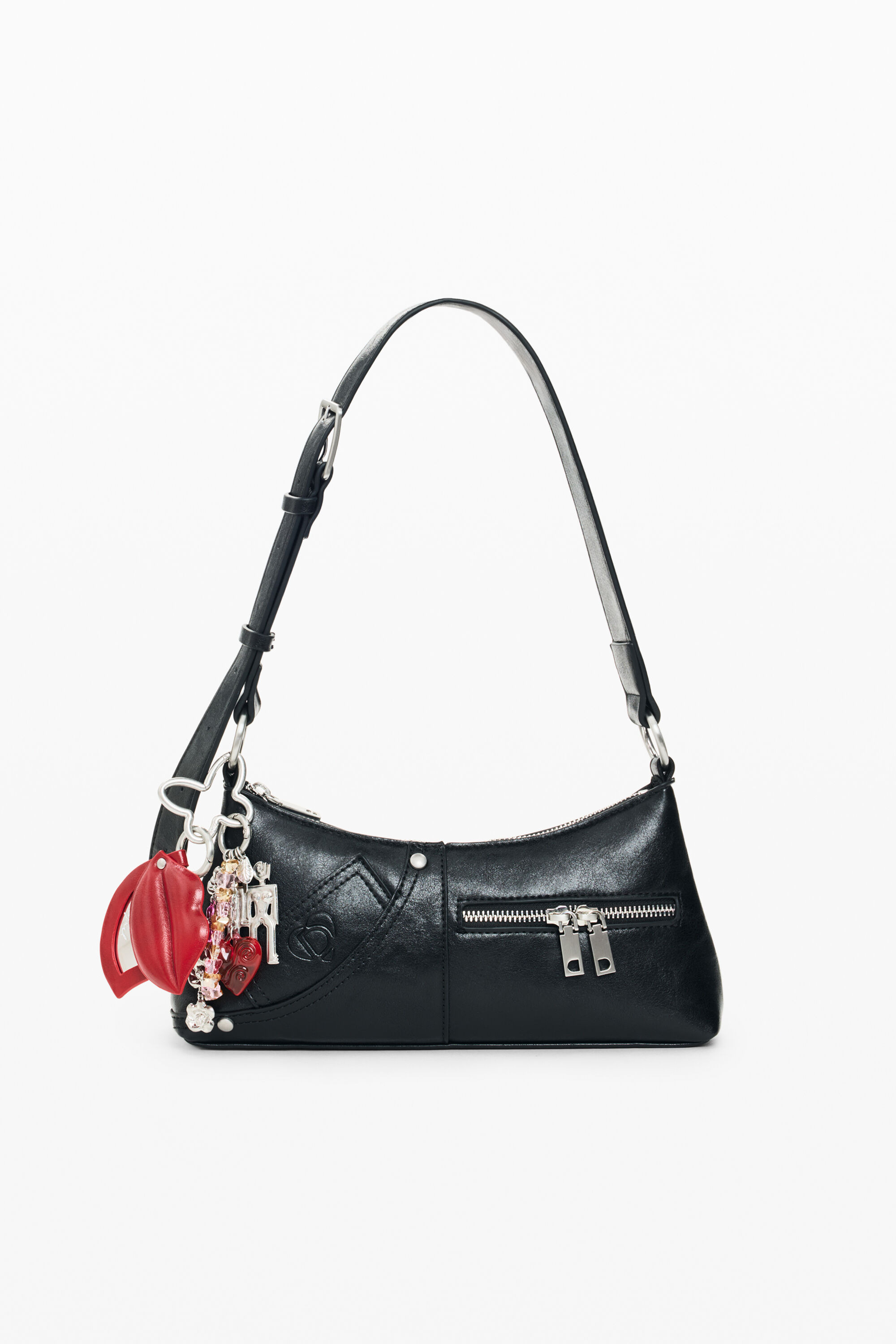 Small Faux Leather Bag - BLACK - U