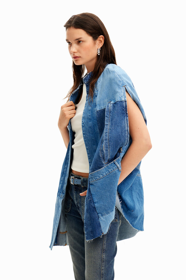 Denim poncho