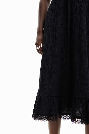 Combination textured midi dress | Desigual