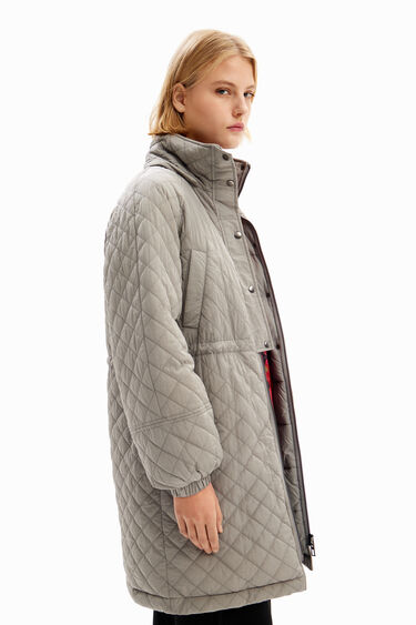 Puff-sleeve quilted coat | Desigual