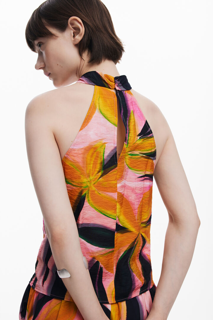 T-shirt à fleurs croisées | Desigual