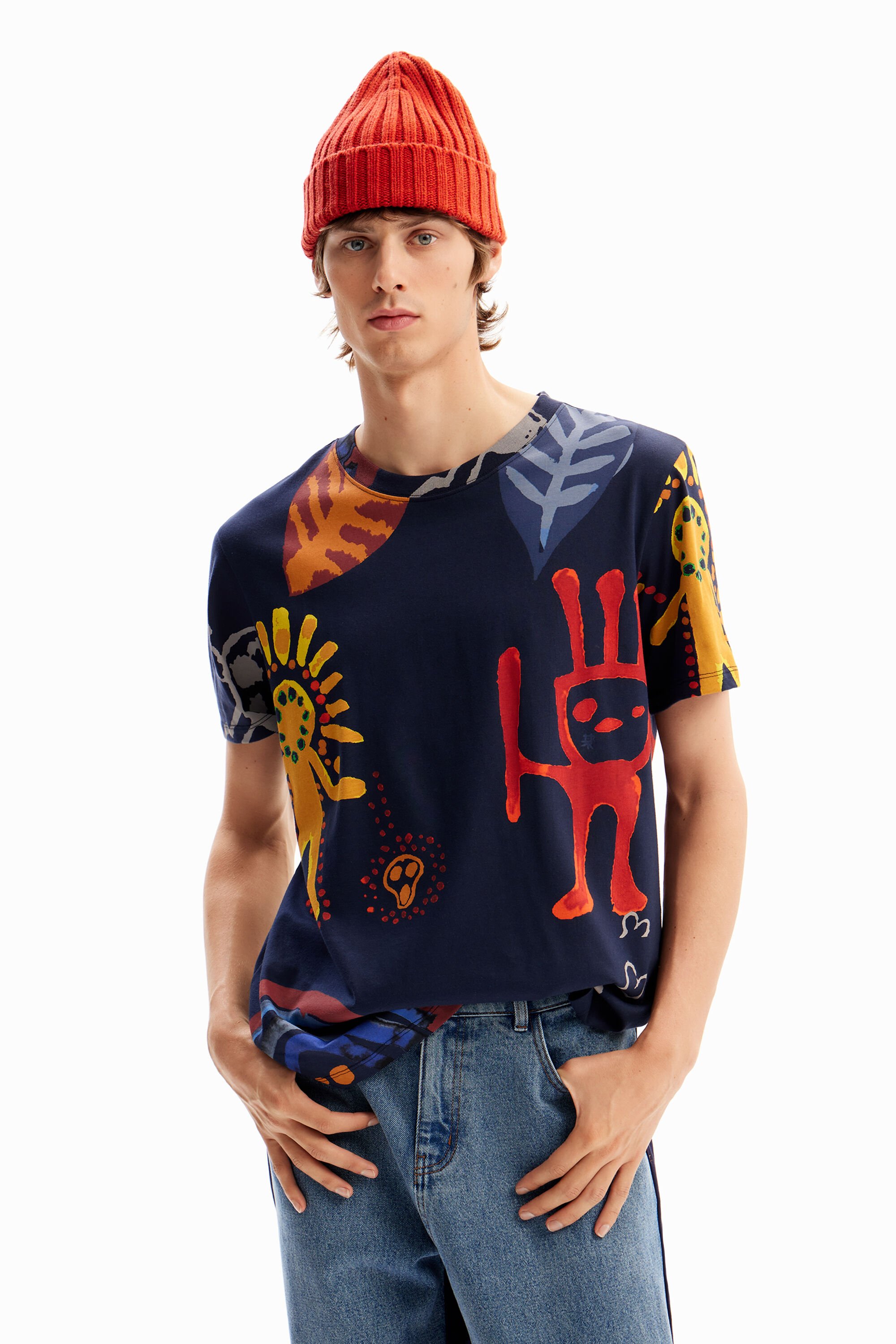 Arty illustrations T-shirt - BLUE - XXL