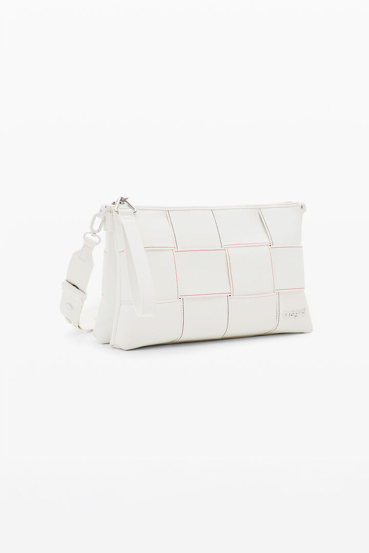 Braided crossbody bag M with topstitching | Desigual