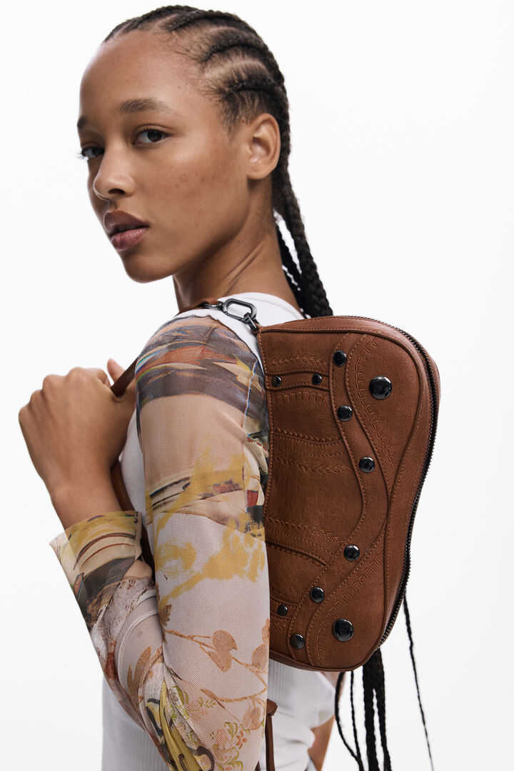 Bolso efecto piel bordados pequeño | Desigual