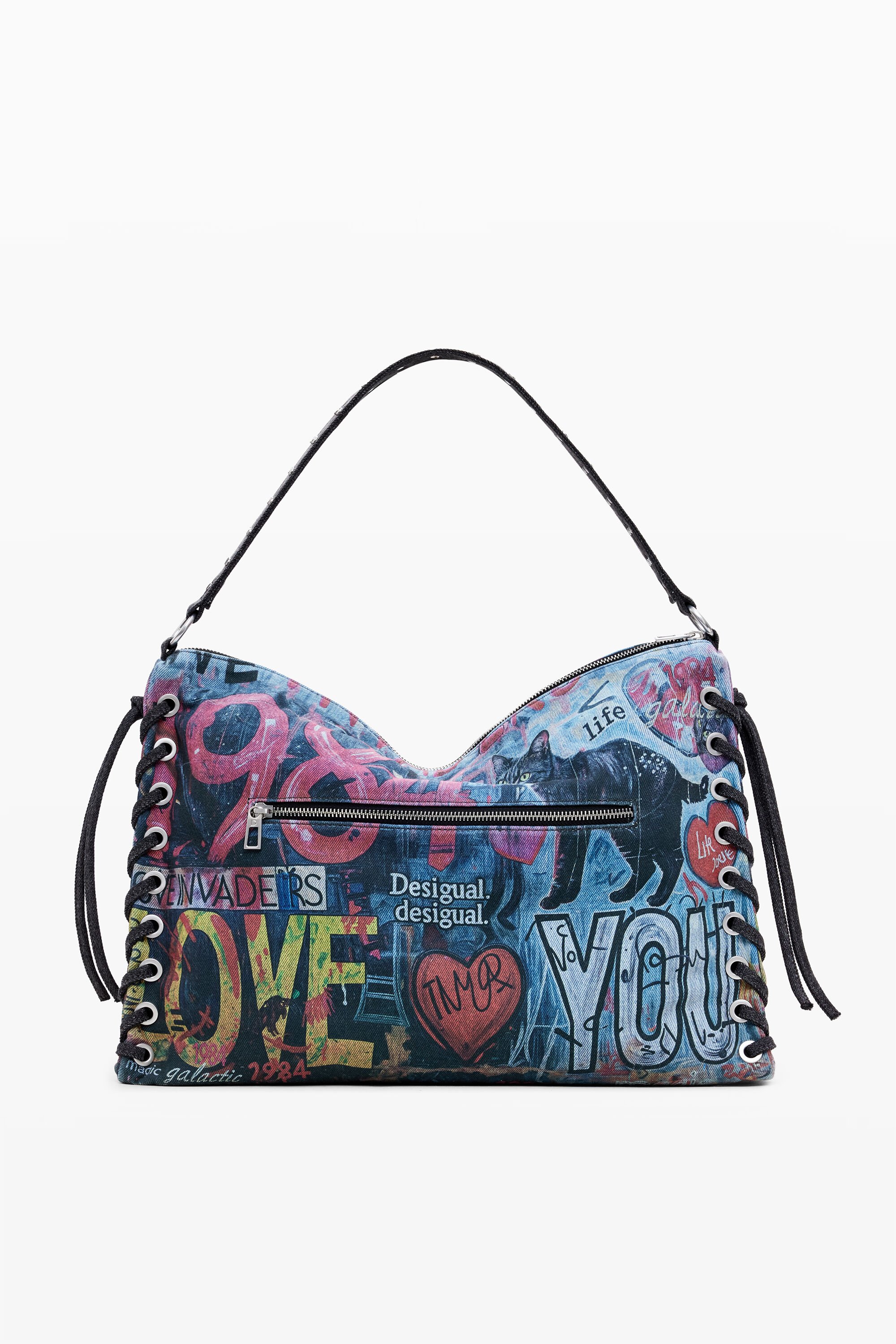 Graffiti denim bag L women s I Desigual