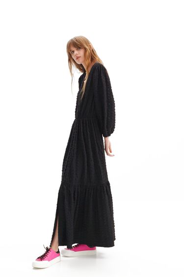 Textured long dress | Desigual