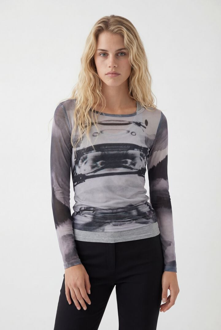 T-Shirt mit Auto-Print