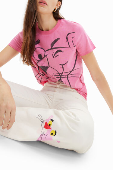 T-shirt met contrasterende Roze Panter | Desigual