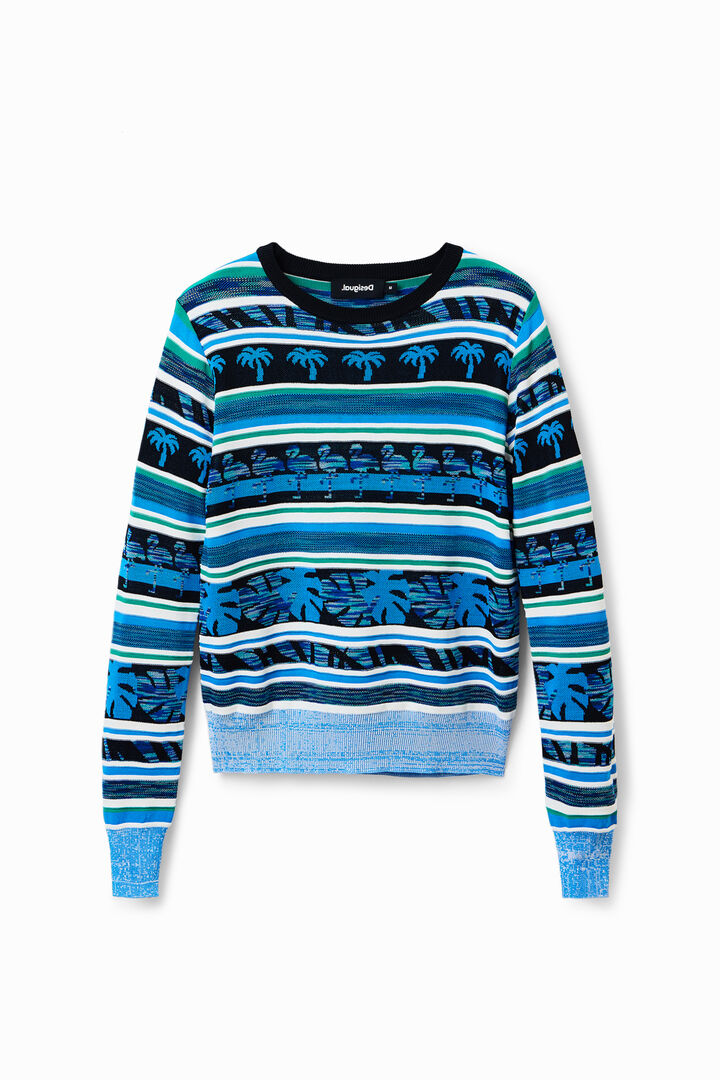 Tropical border pullover