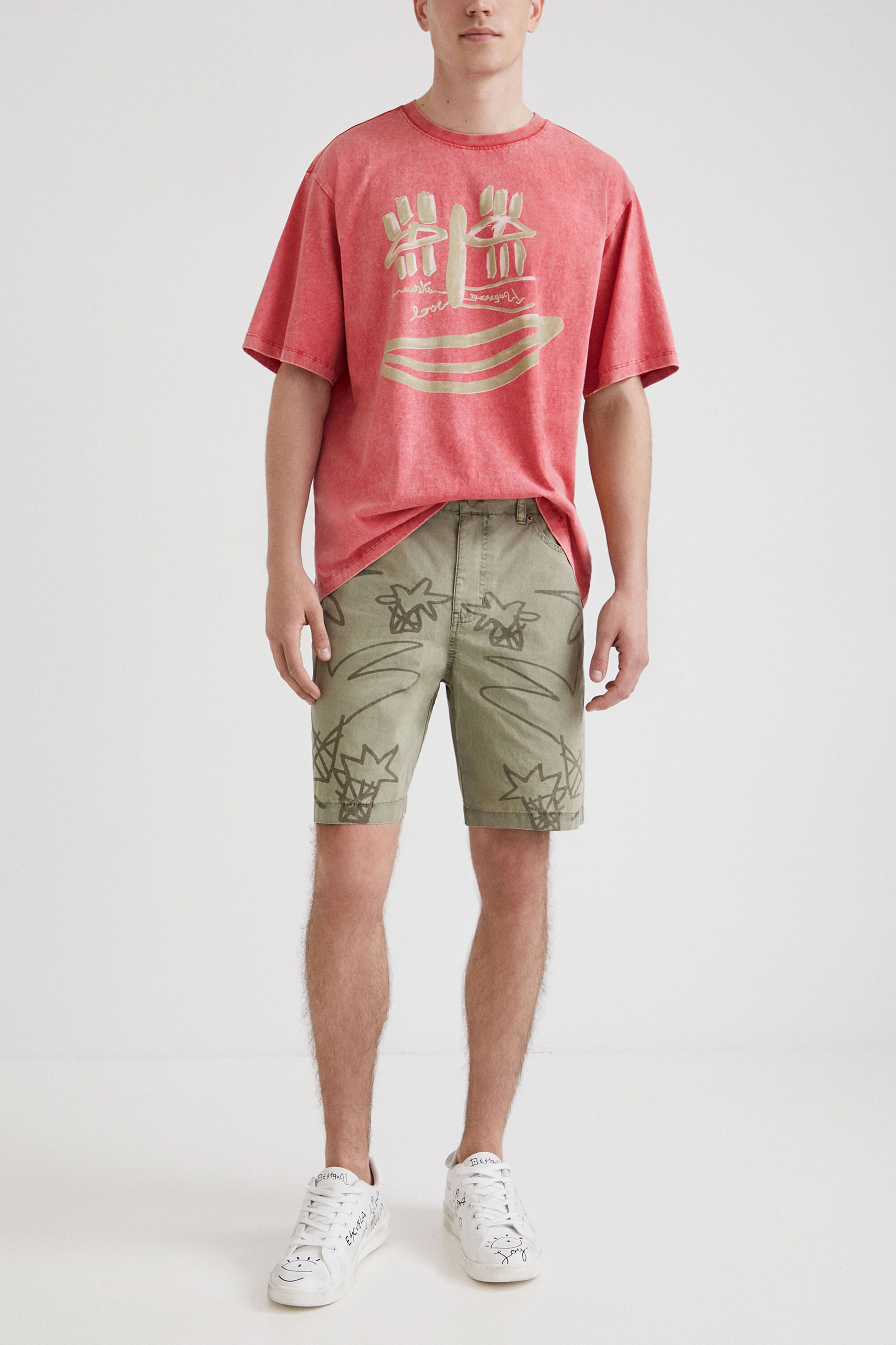 Palm tree print Bermuda shorts