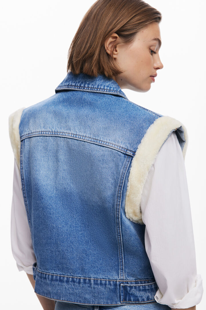 Jeansweste mit Lammfell | Desigual