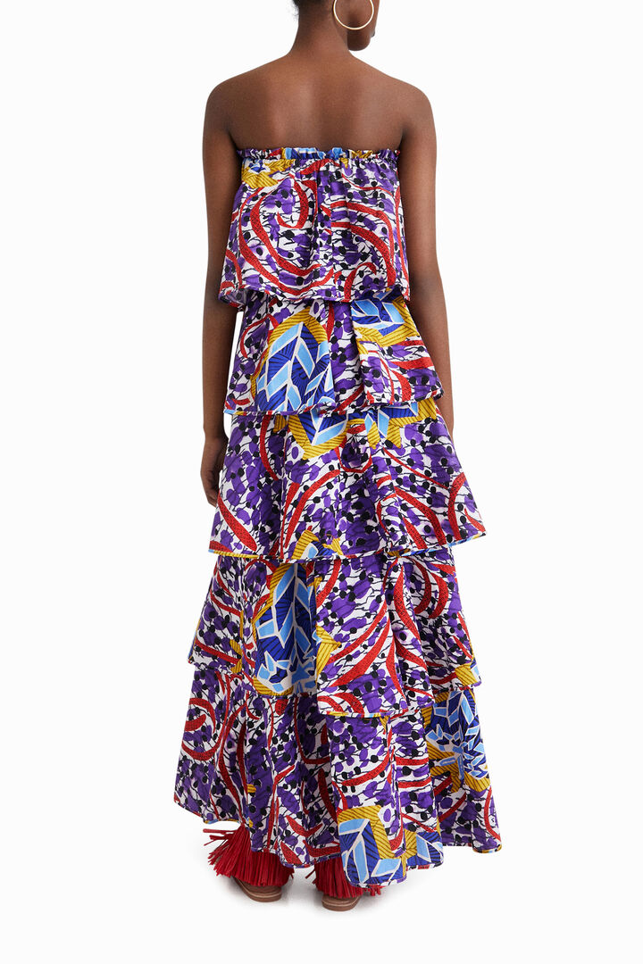 Dolga nabrana obleka oblikovalke Stelle Jean | Desigual