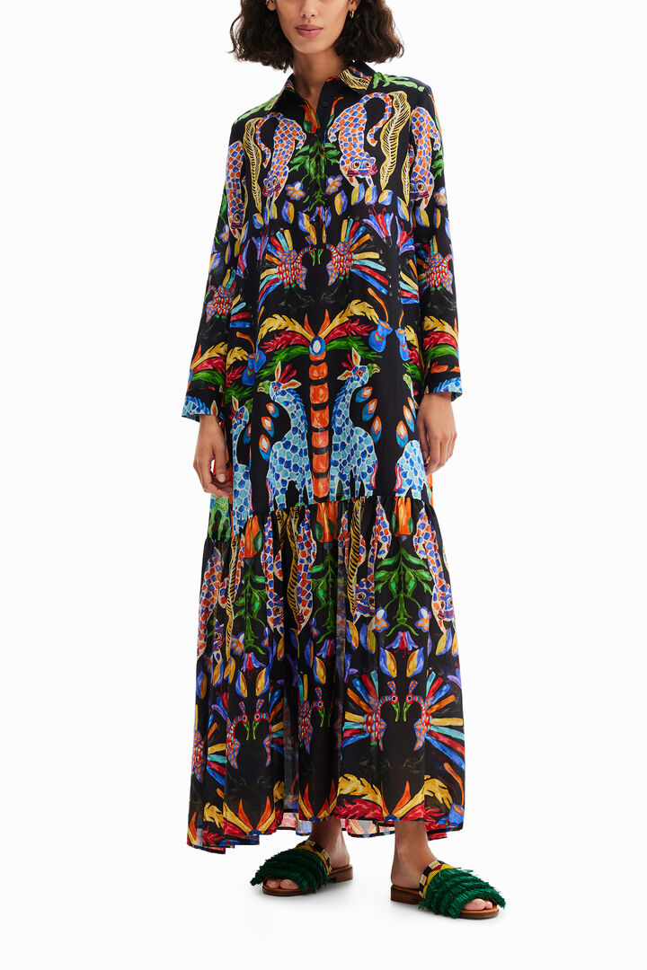 Vestido maxi camisero Stella Jean | Desigual