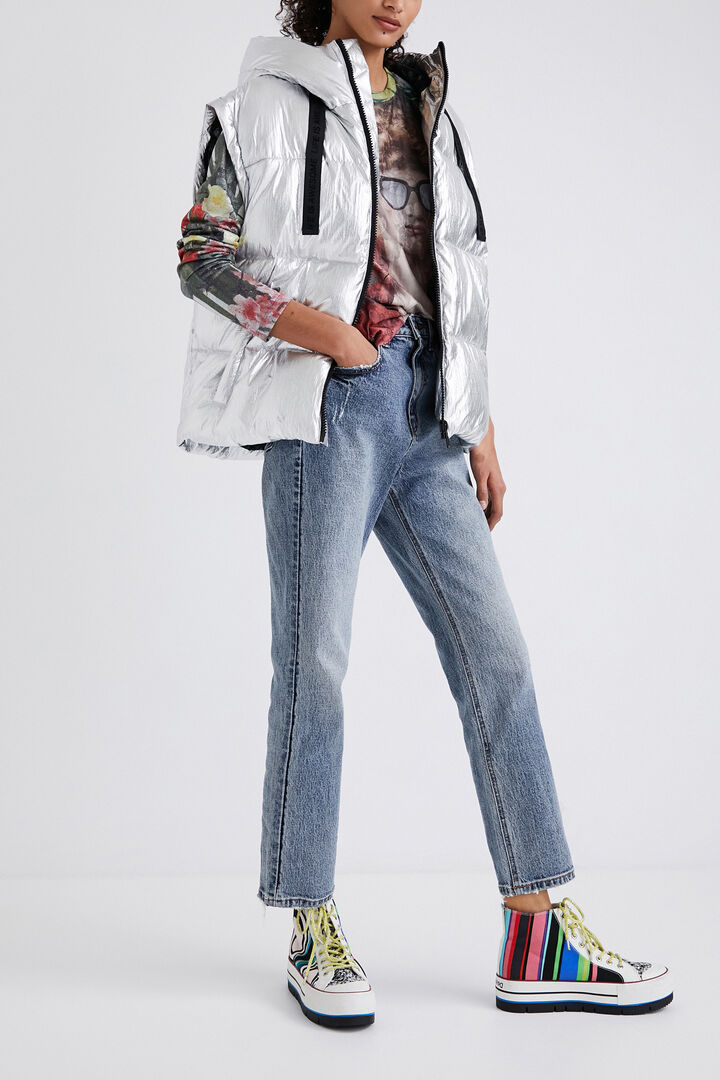 Quilted jacket with removable sleeves | Desigual