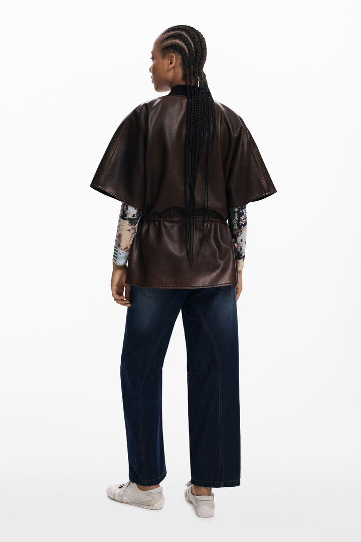 Poncho effet cuir | Desigual
