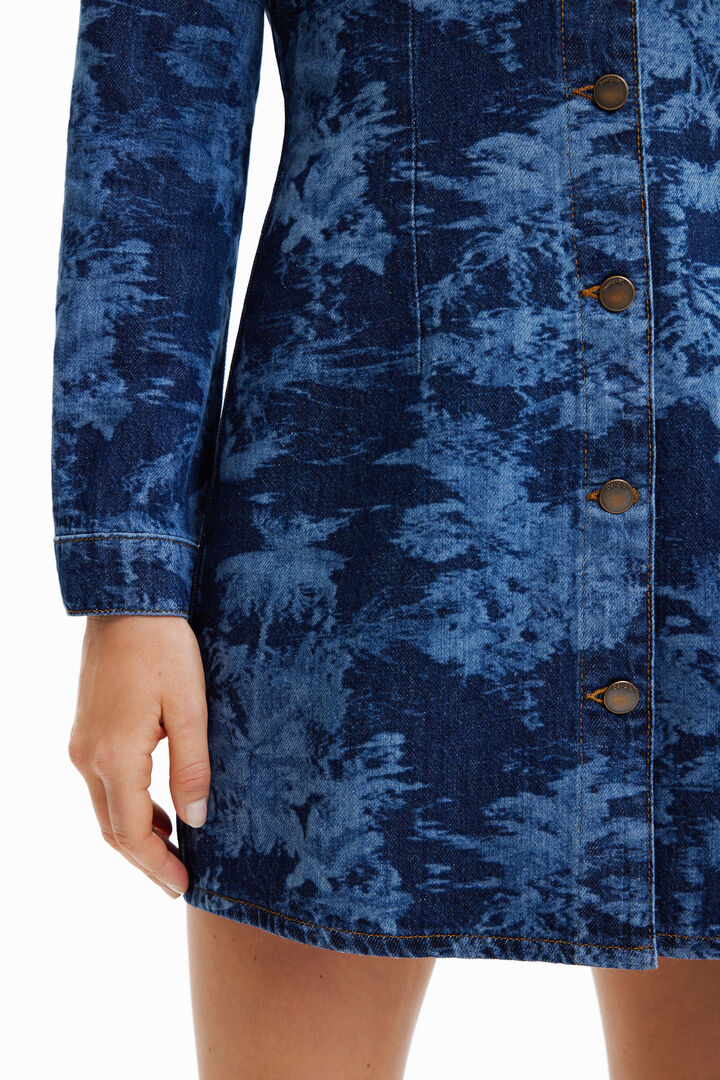 Short tropical denim dress | Desigual