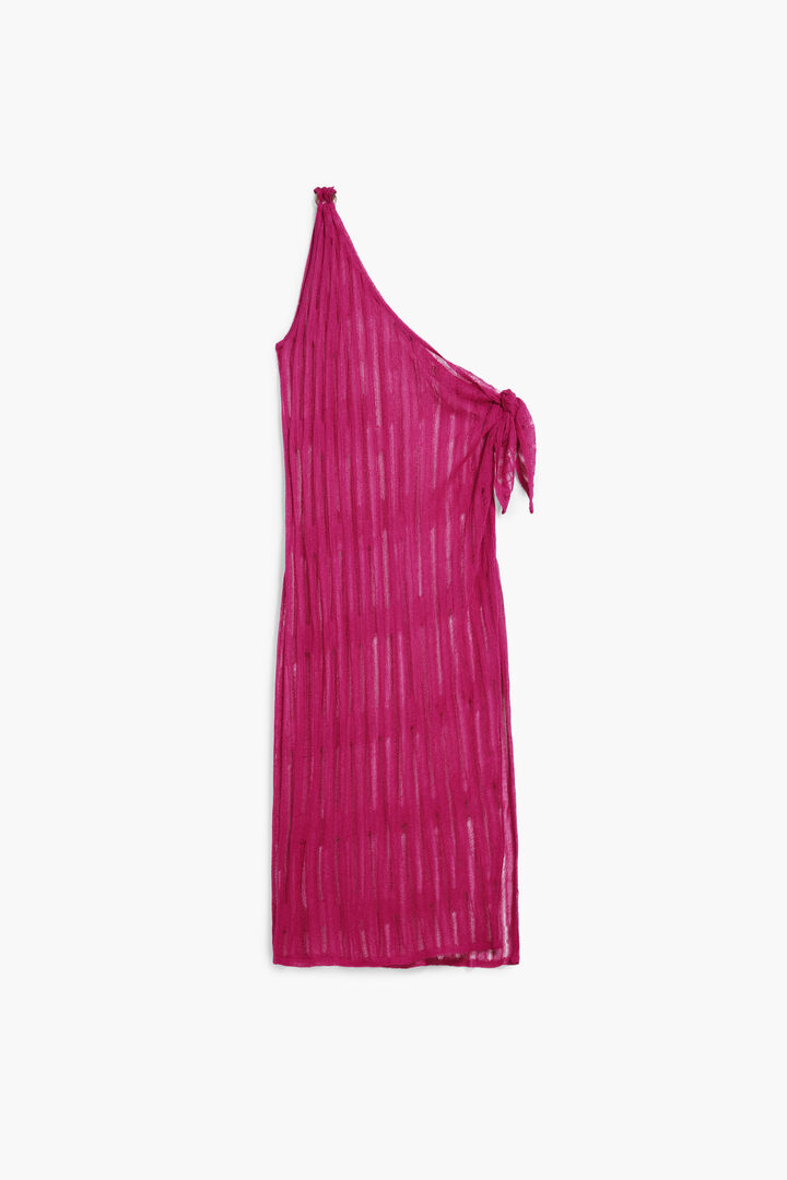 Broderie anglaise one-shoulder wrap dress | Desigual