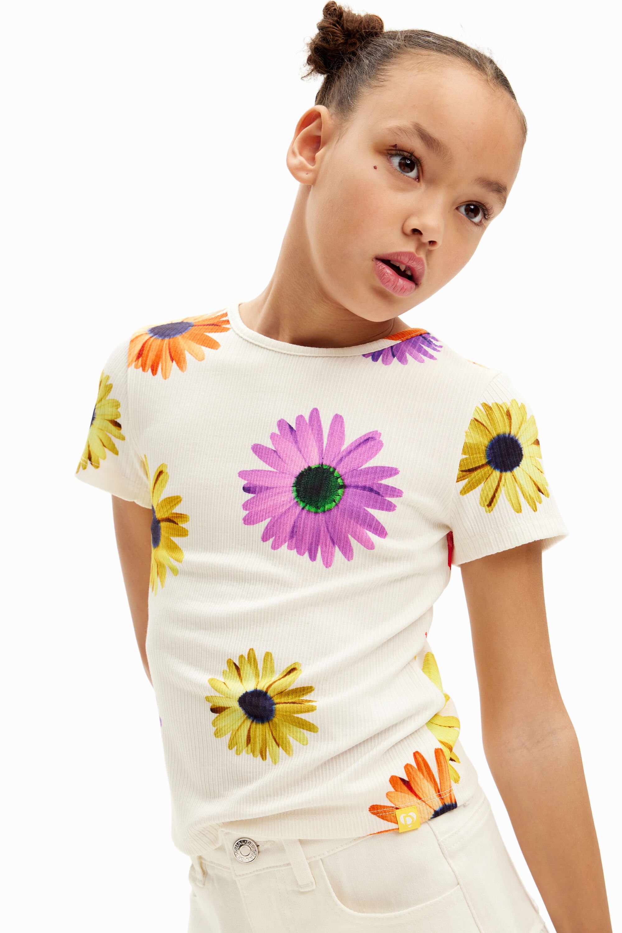 Camiseta canale margaritas de nina I Desigual