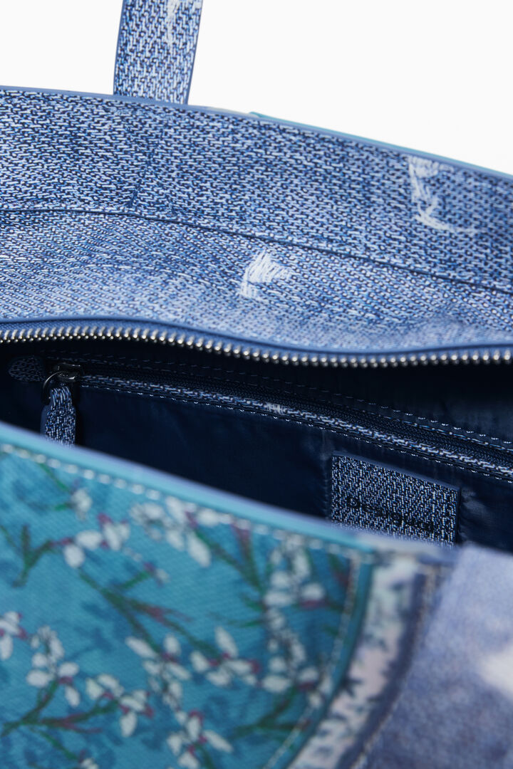 Large patch denim crossbody bag | Desigual
