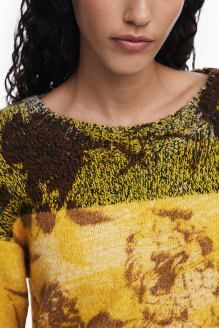 Su&eacute;ter Jacquard flores