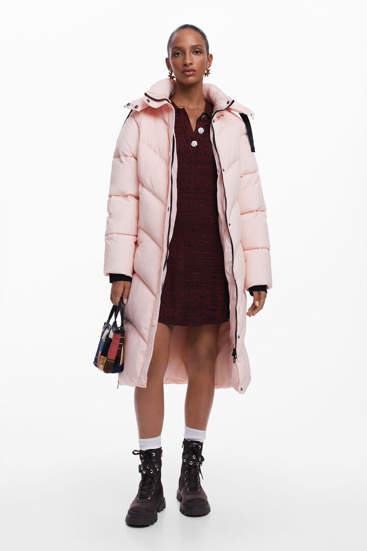Pink padded coat | Desigual