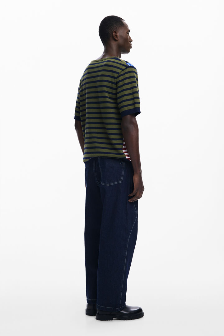 Asymmetric striped T-shirt | Desigual